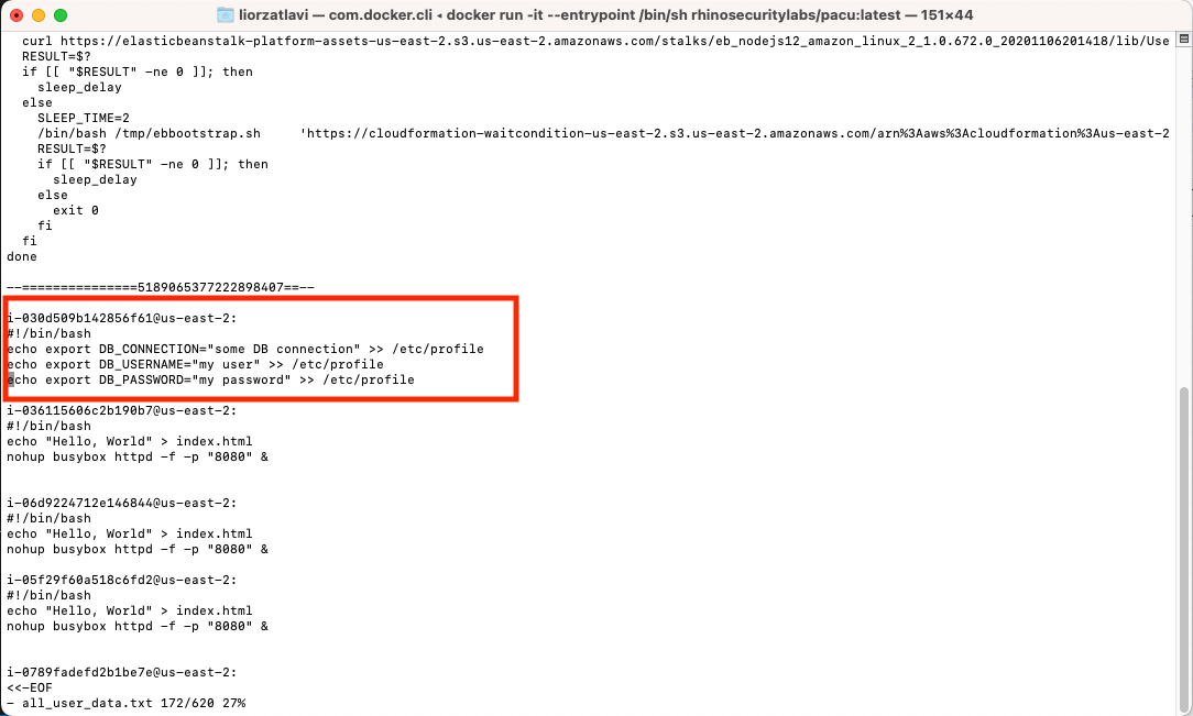 Locating DB Connection strings, username