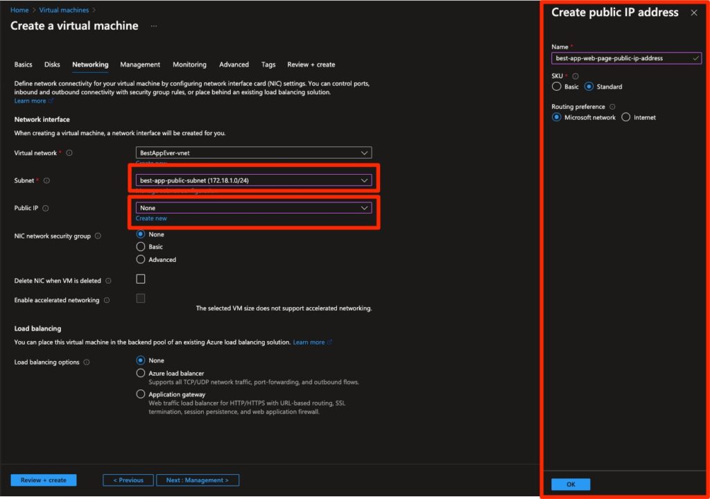 Microsoft Azure Virtual Machines: Public IP Configuration 