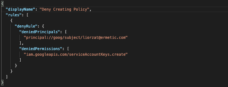GCP Deny policy