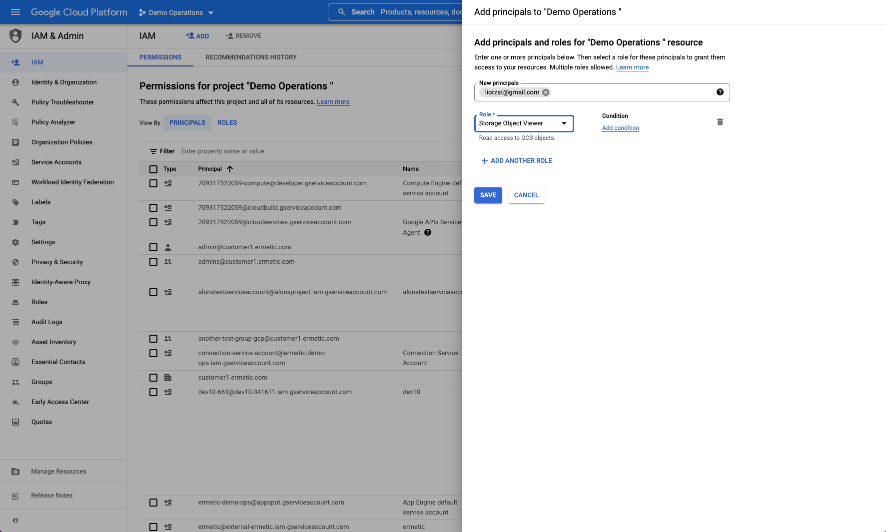 External User Binding in GCP