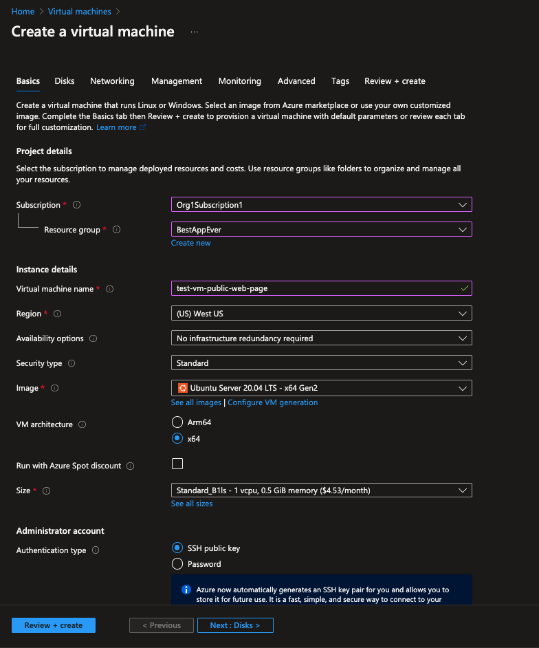 Microsoft Azure Virtual Machines: Public IP Configuration 