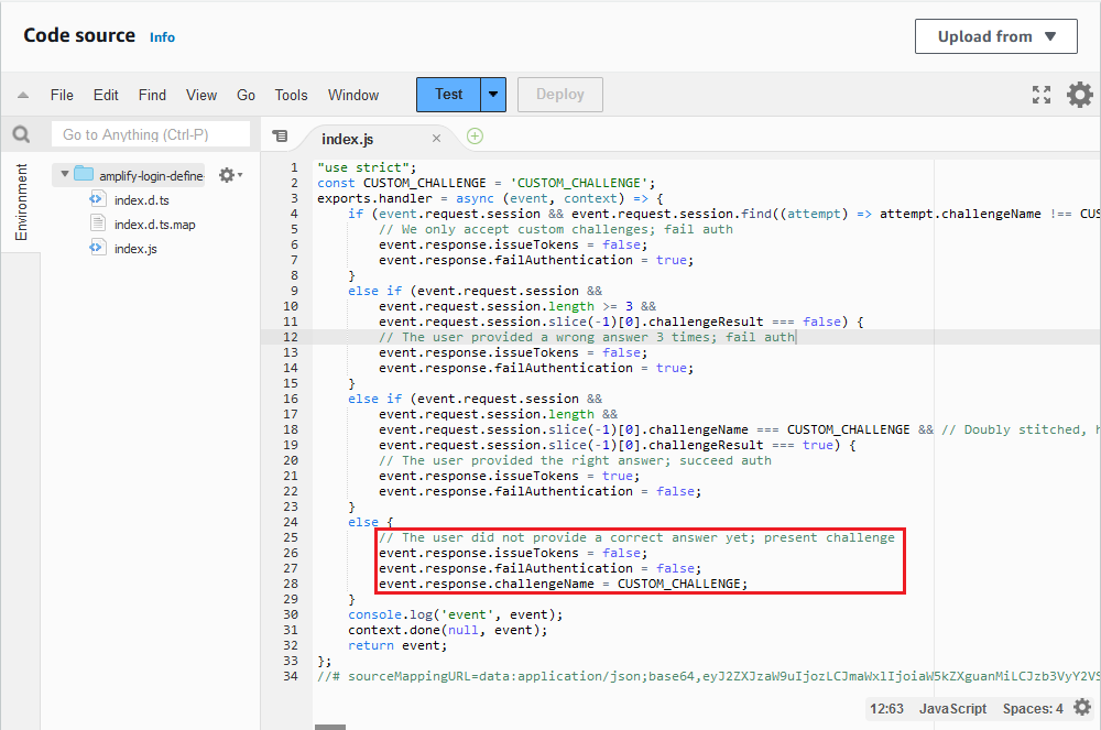 Amplify-login-define Lambda trigger for Cognito