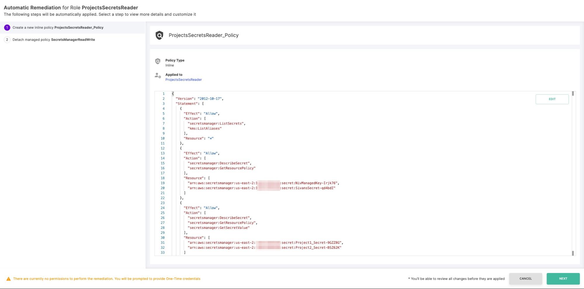 AWS Resources:secret strings and keys used in AWS