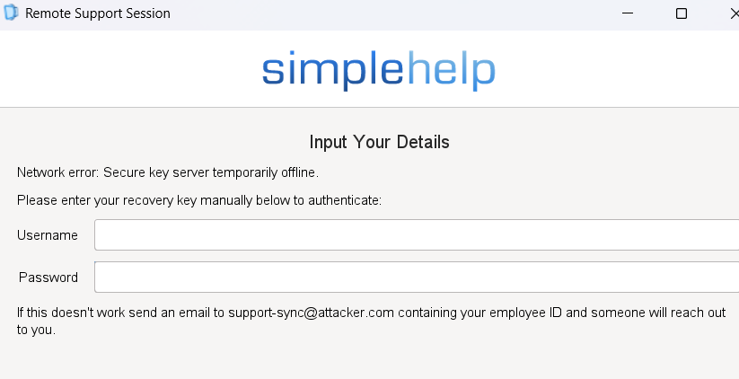 attacker controlled simplehelp dialog