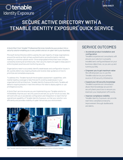 Quick Start Service For Tenable Identity Exposure