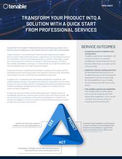QuickStart-Service für Tenable Vulnerability Management