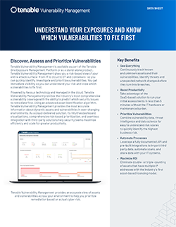 Tenable Vulnerability Management Data Sheet