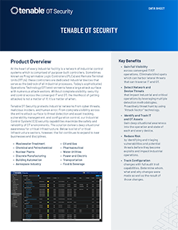 Ficha de dados do Tenable OT Security