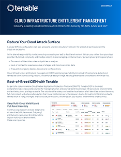 Cloud Infrastructure Entitlement Management with Tenable CIEM Data Sheet