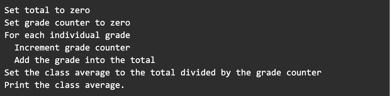 1 - Simple algorithm to calculate average class test score