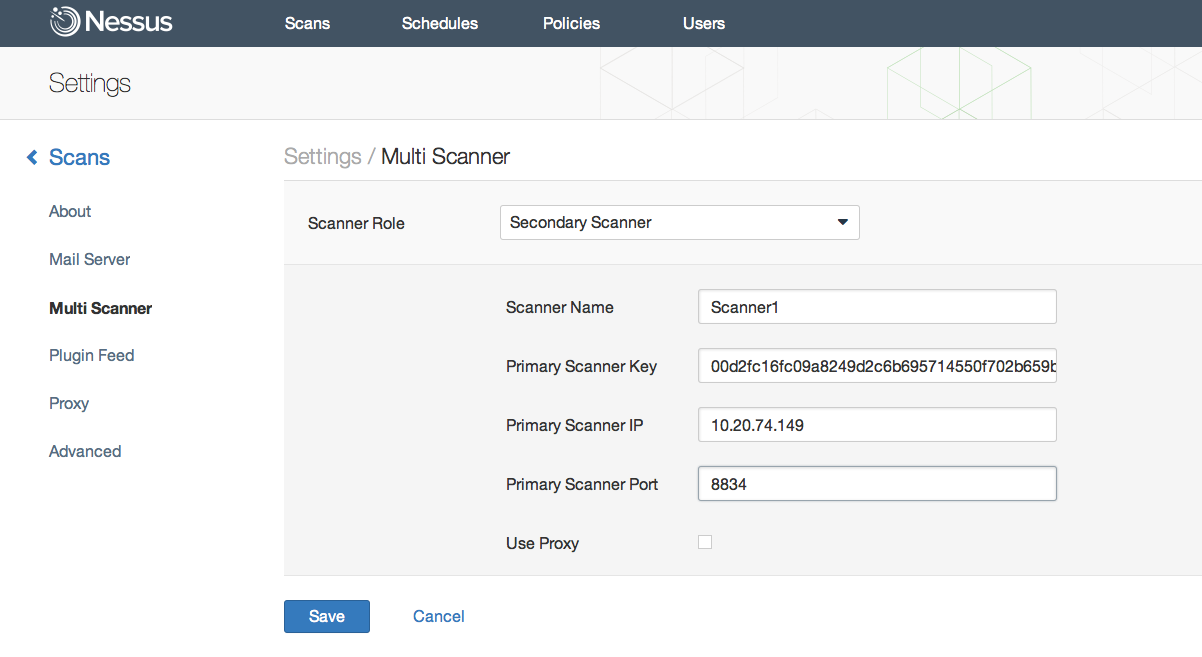 Nessus secondary scanner