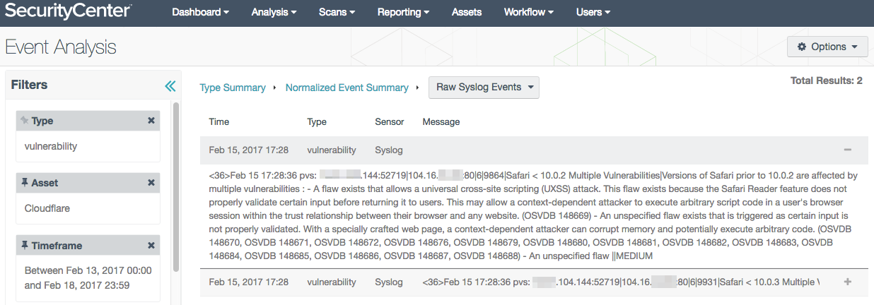 Tracking vulnerabilities with LCE
