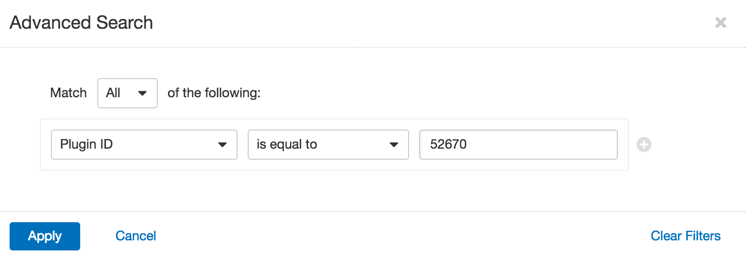 Advanced filter for plugin ID