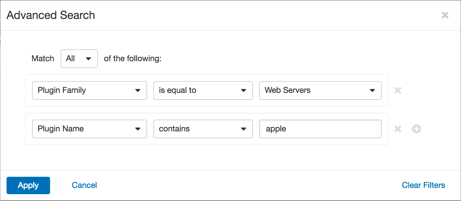 Advanced Filter for plugin family names