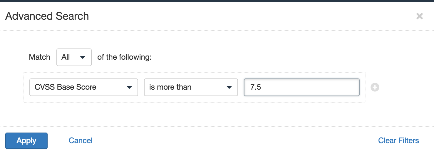 Advanced Search by CVSS
