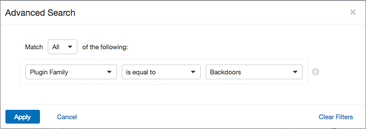 Advaanced search filter for backdoors