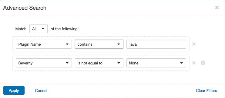 Advanced search filter for Java plugins with priority