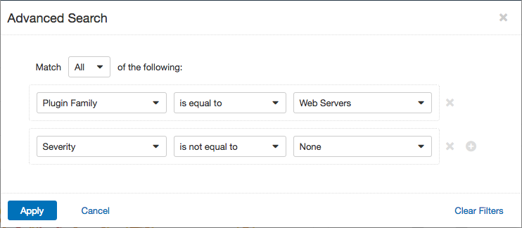 Advanced search filter for web servers with priority