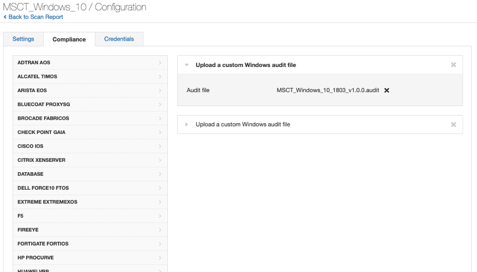 Tenable.io and Nessus Professional include recently created audits for the security baselines included within the Microsoft Security Compliance Toolkit