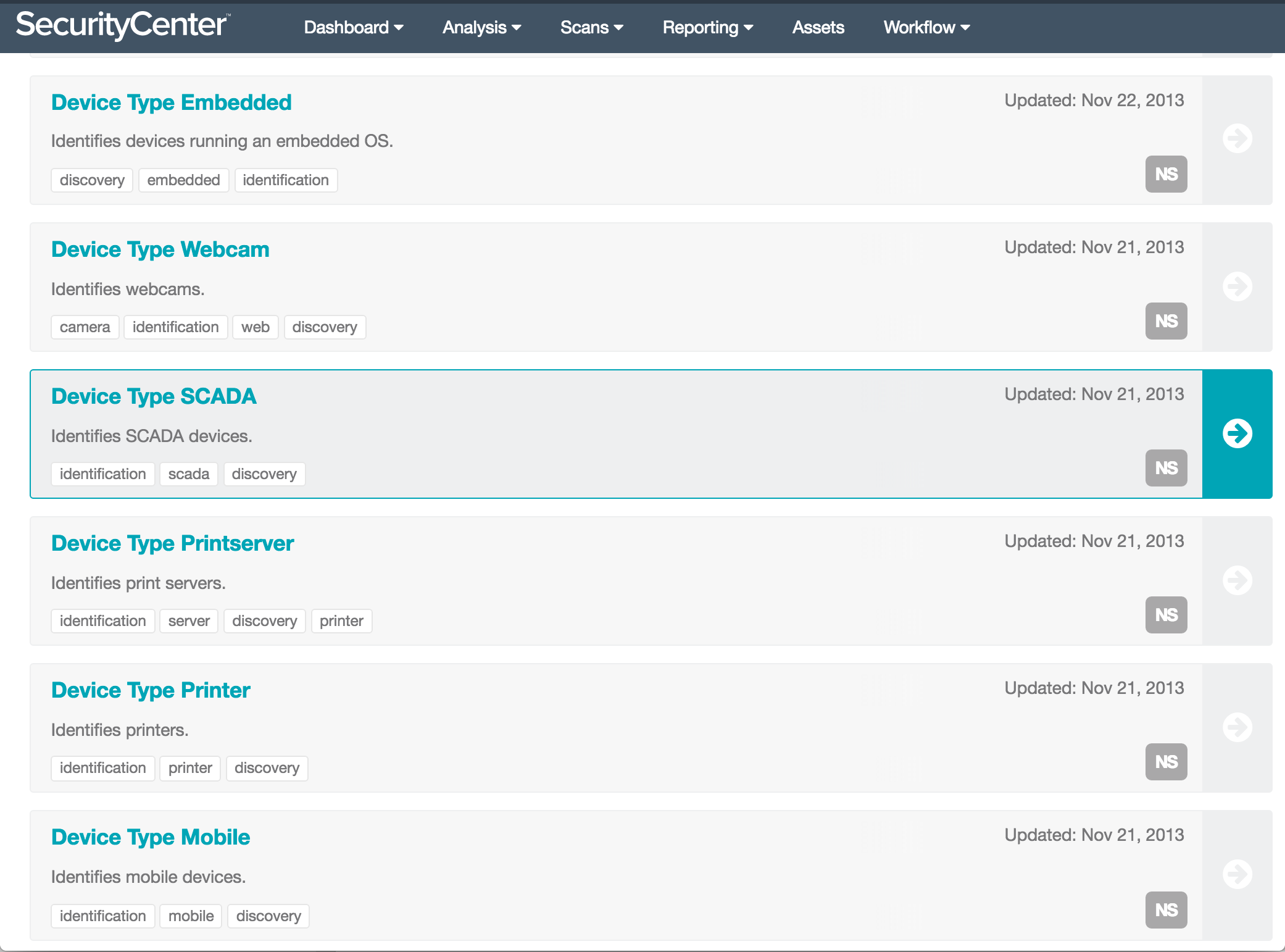 Device type assets