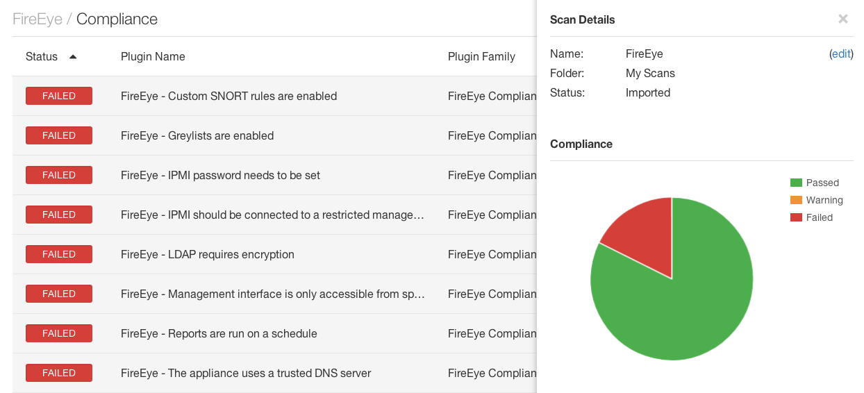 Nessus - FireEye compliance