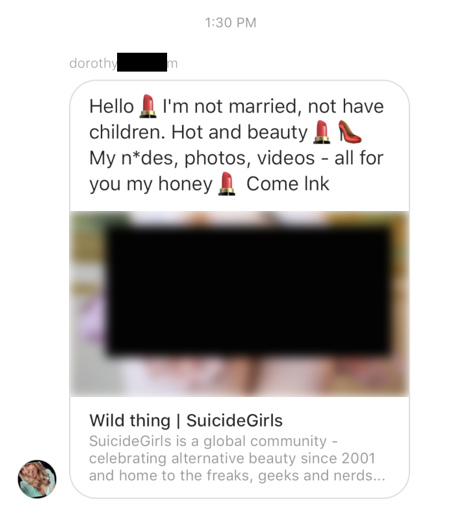 Porn bots use Group Instagram Direct Messaging