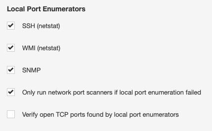Nessus 設定 - ローカルポートの列挙機能