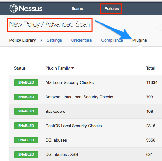 Nessus plugins