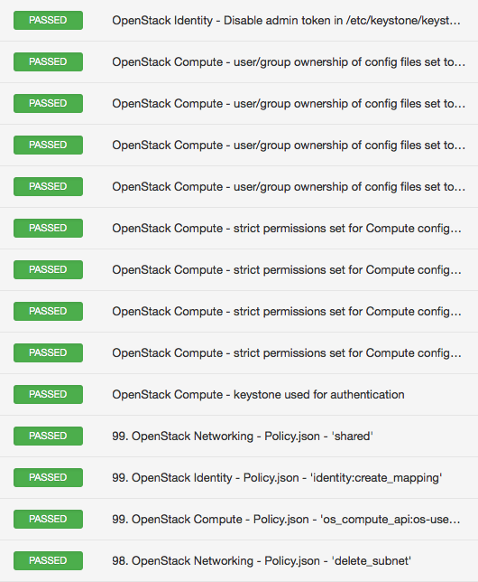OpenStack Audit results