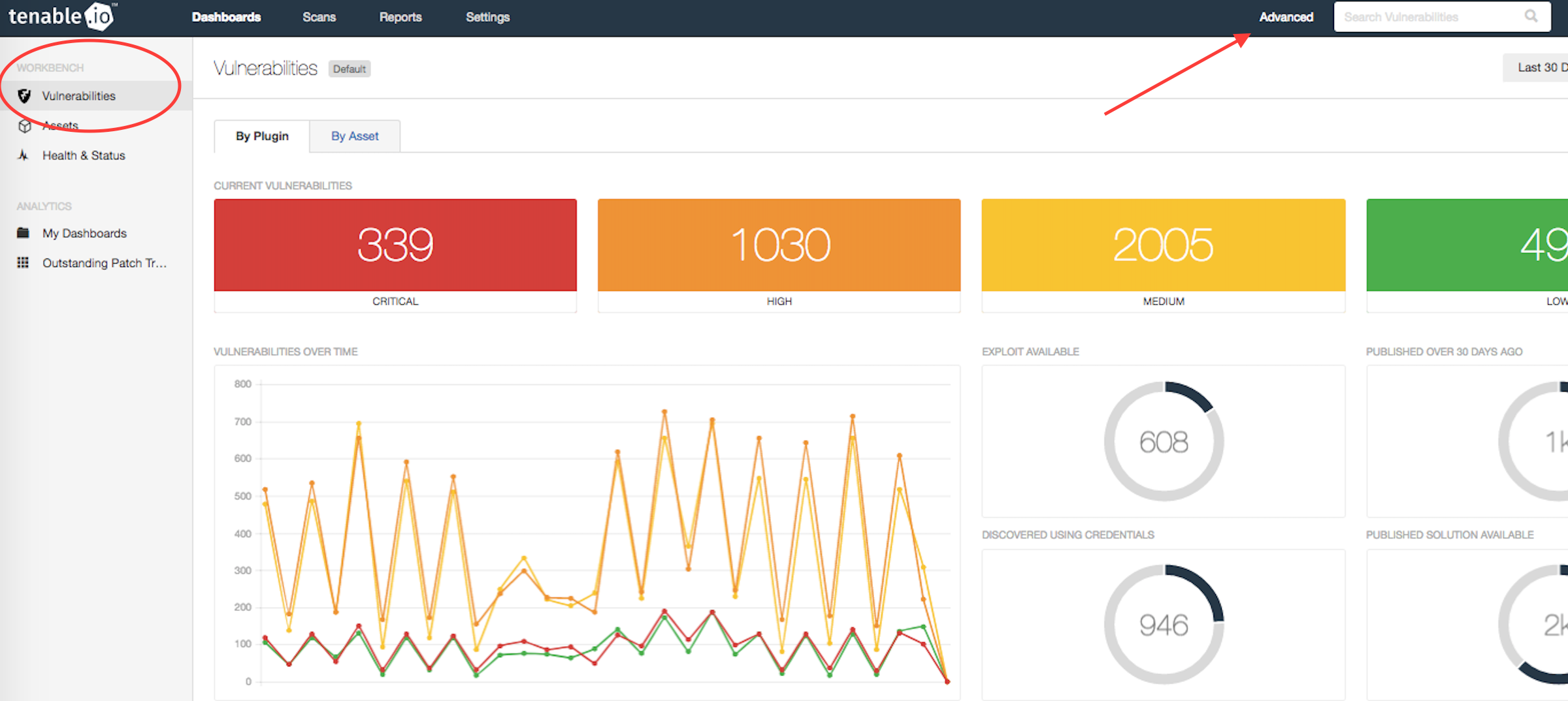 Vulnerability Workbench Advanced Search