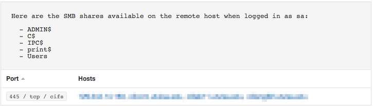 SMB shares on Windows hosts