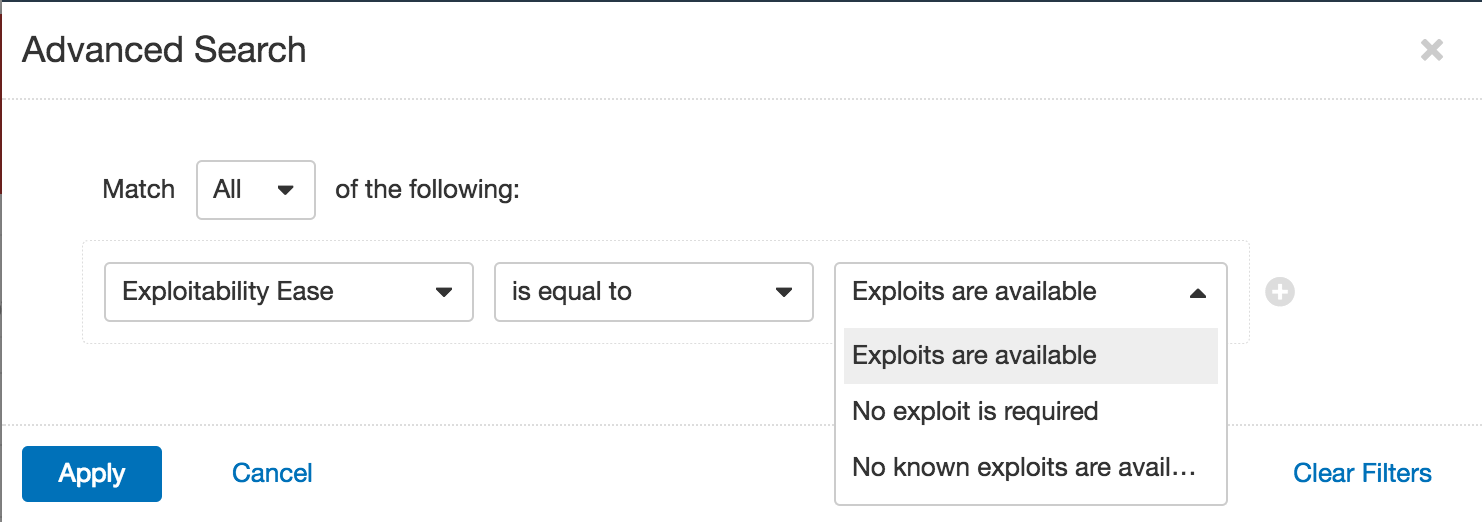 Tenable.io Exploitability Ease Filter