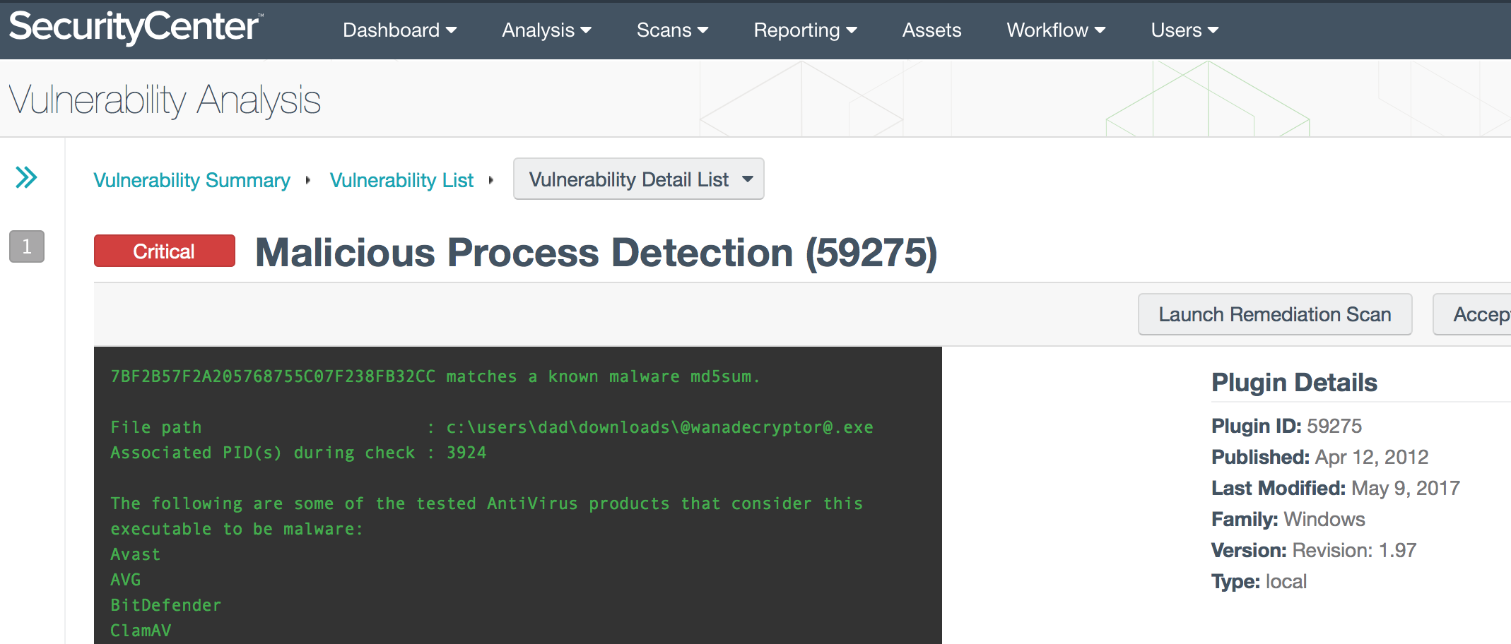 Malware Scan Policy