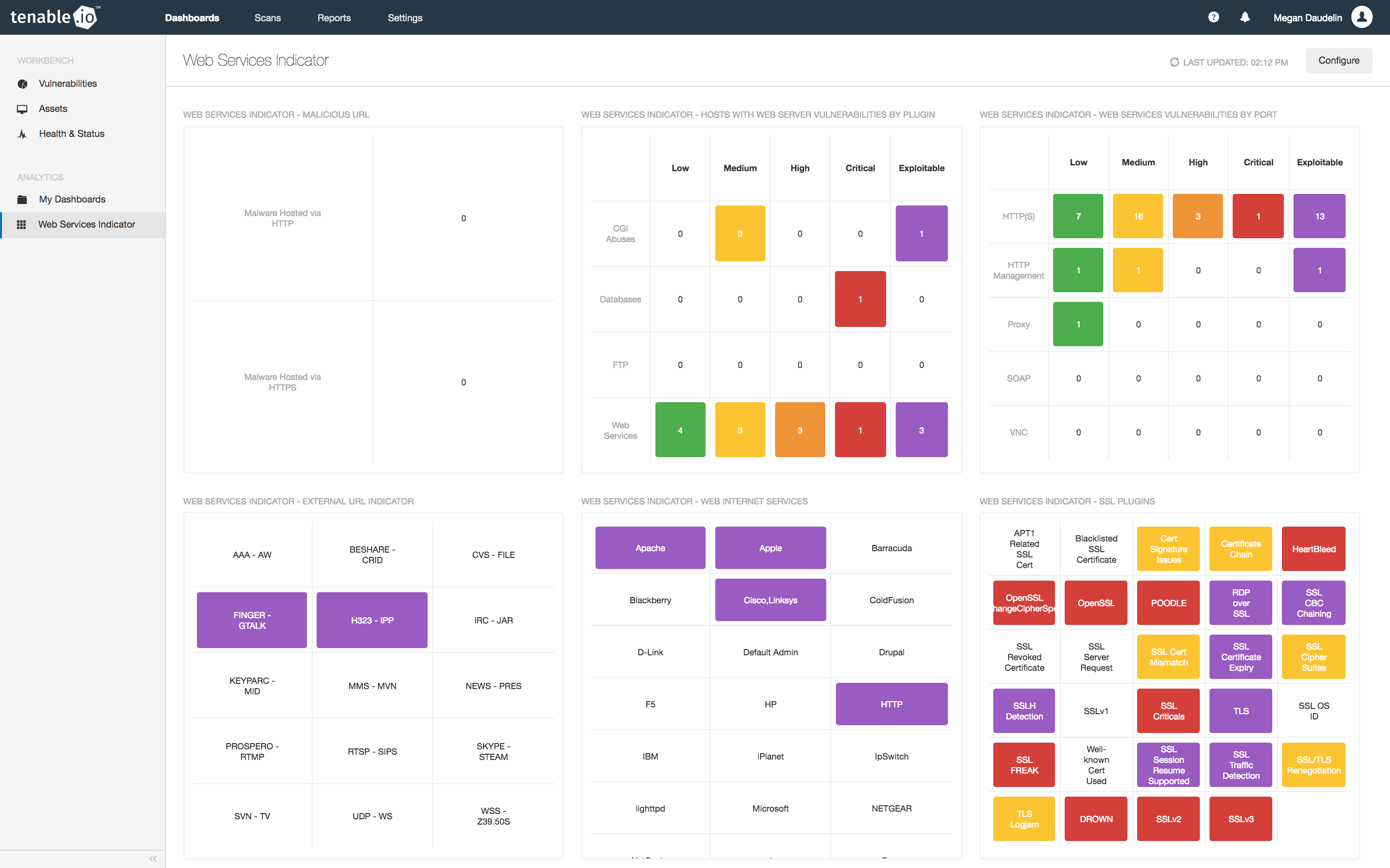 Web Services Indicator Dashboard