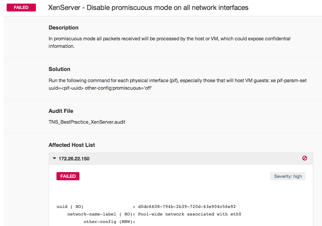 Nessus - XenServer compliance