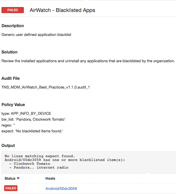 Blacklisted apps