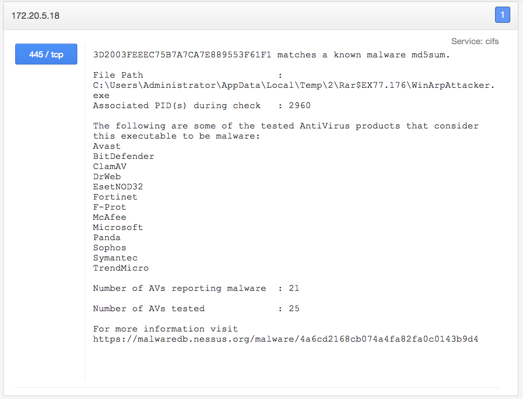 Nessus Botnet Results