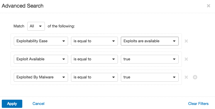 Filter for exploitability