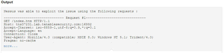 Nessus plugin #97999 output