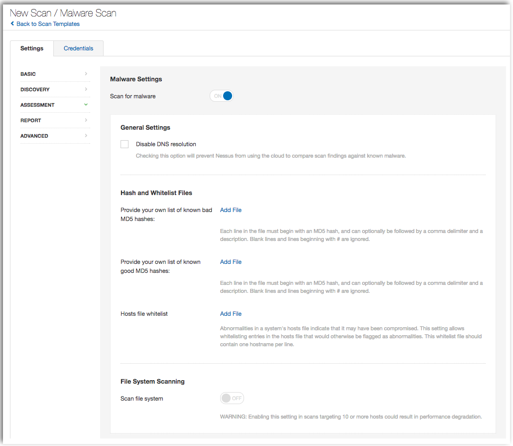 Malware Scan template