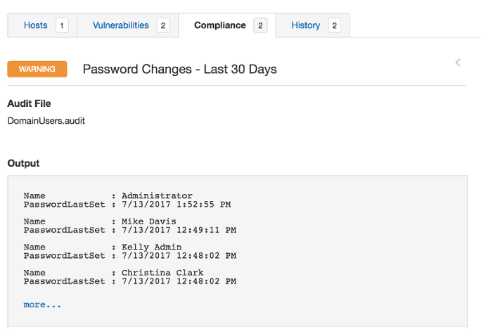 Password changes