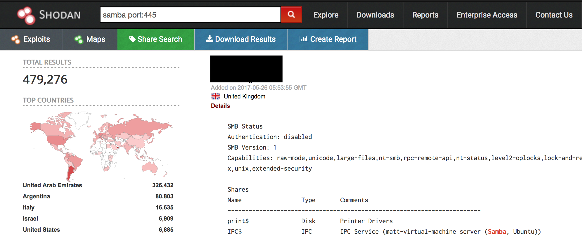 Shodan search