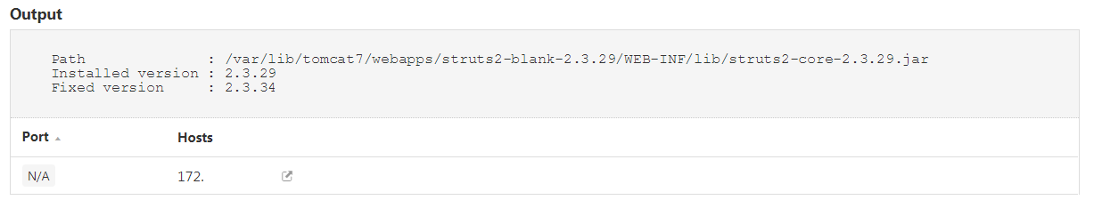 Apache Struts Unix output