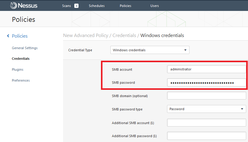 Windows Credentials Details
