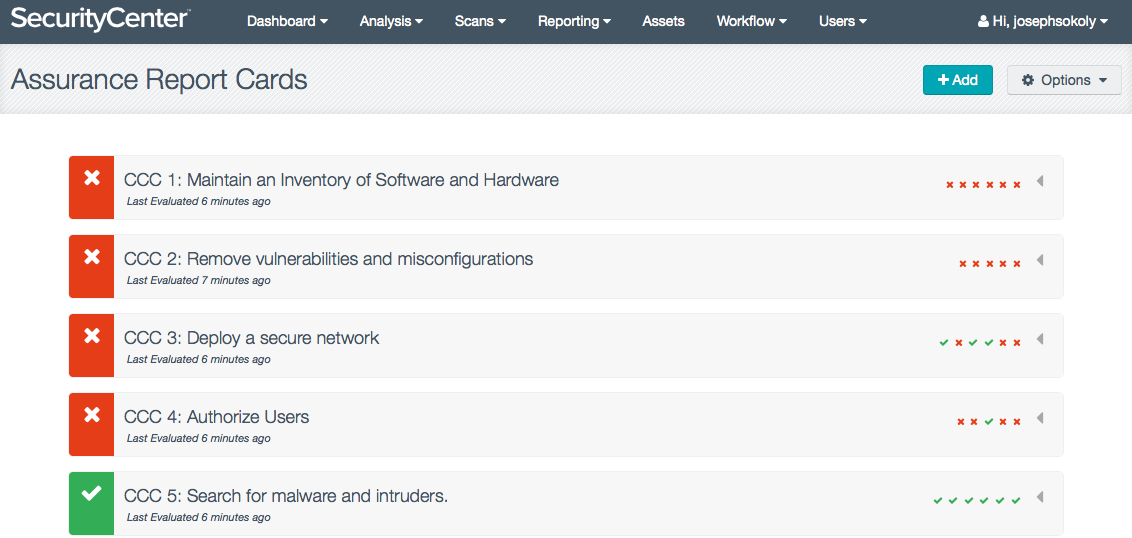 Assurance Report Cards - Tenable Security Center