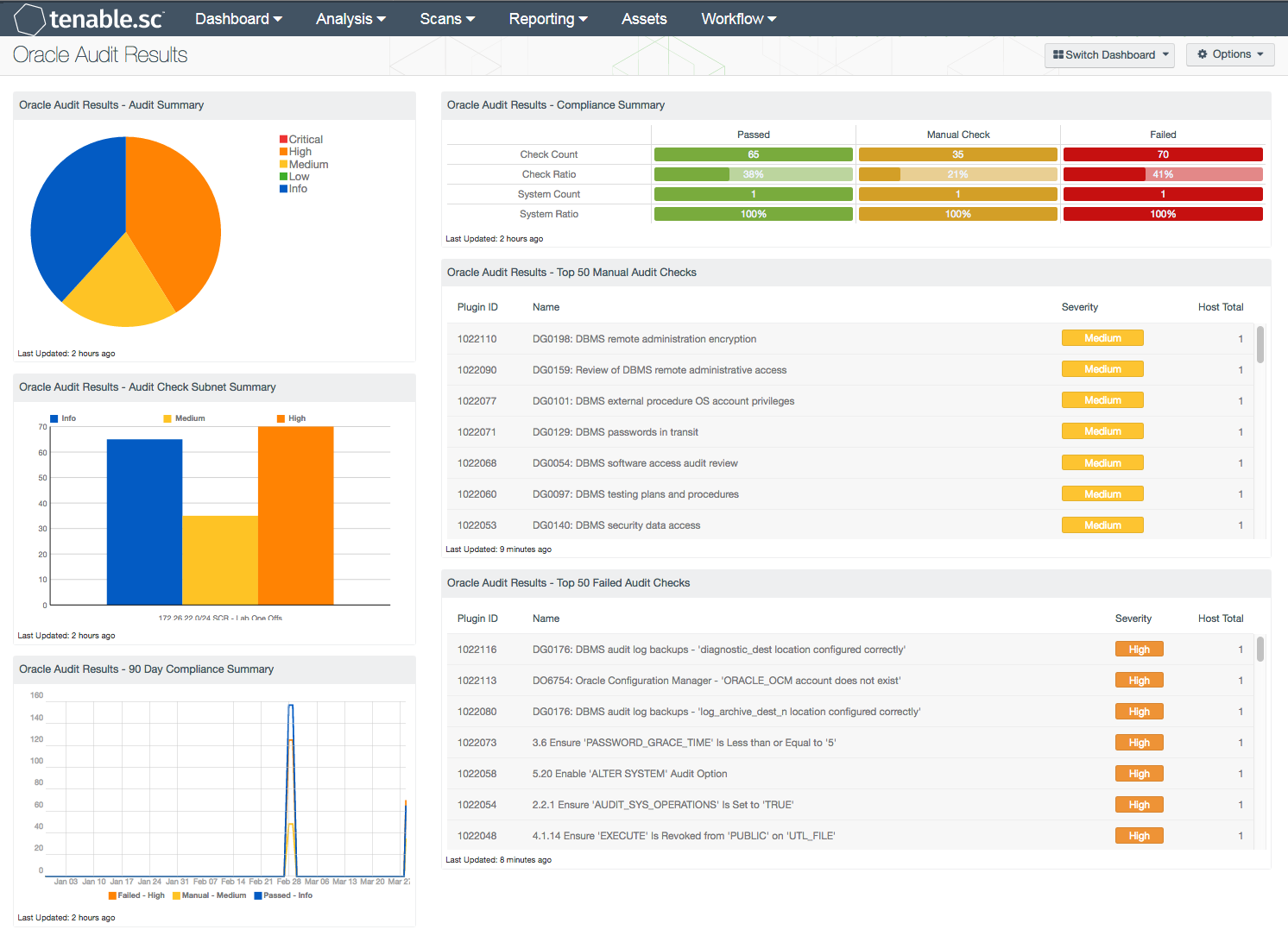 Oracle Database Audit Results