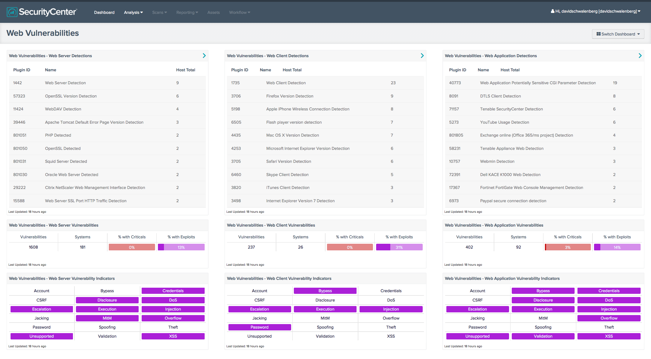 Web Vulnerabilities Dashboard