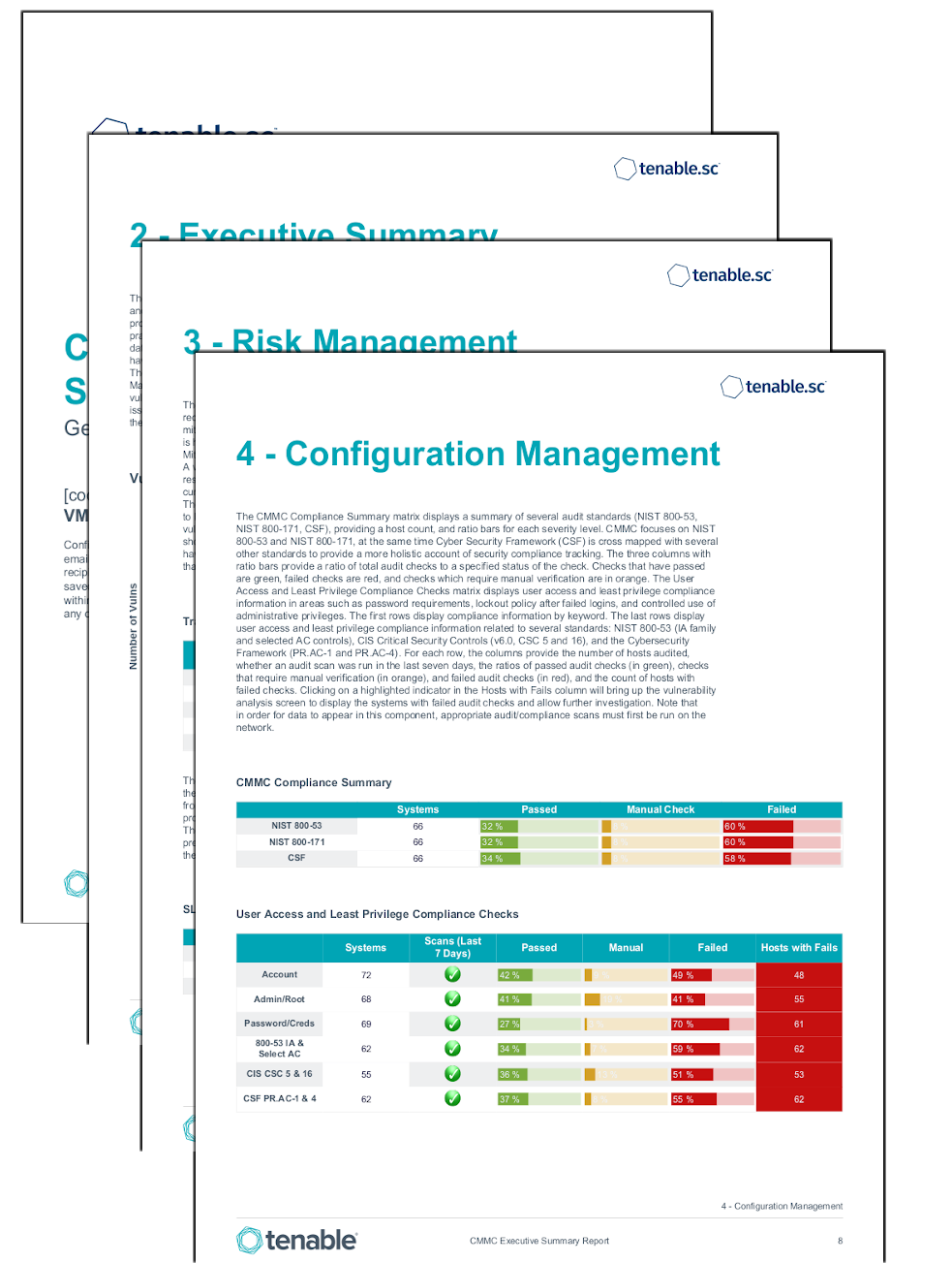CMMC Executive Report - SC Report Template  Tenable® Inside Section 37 Report Template