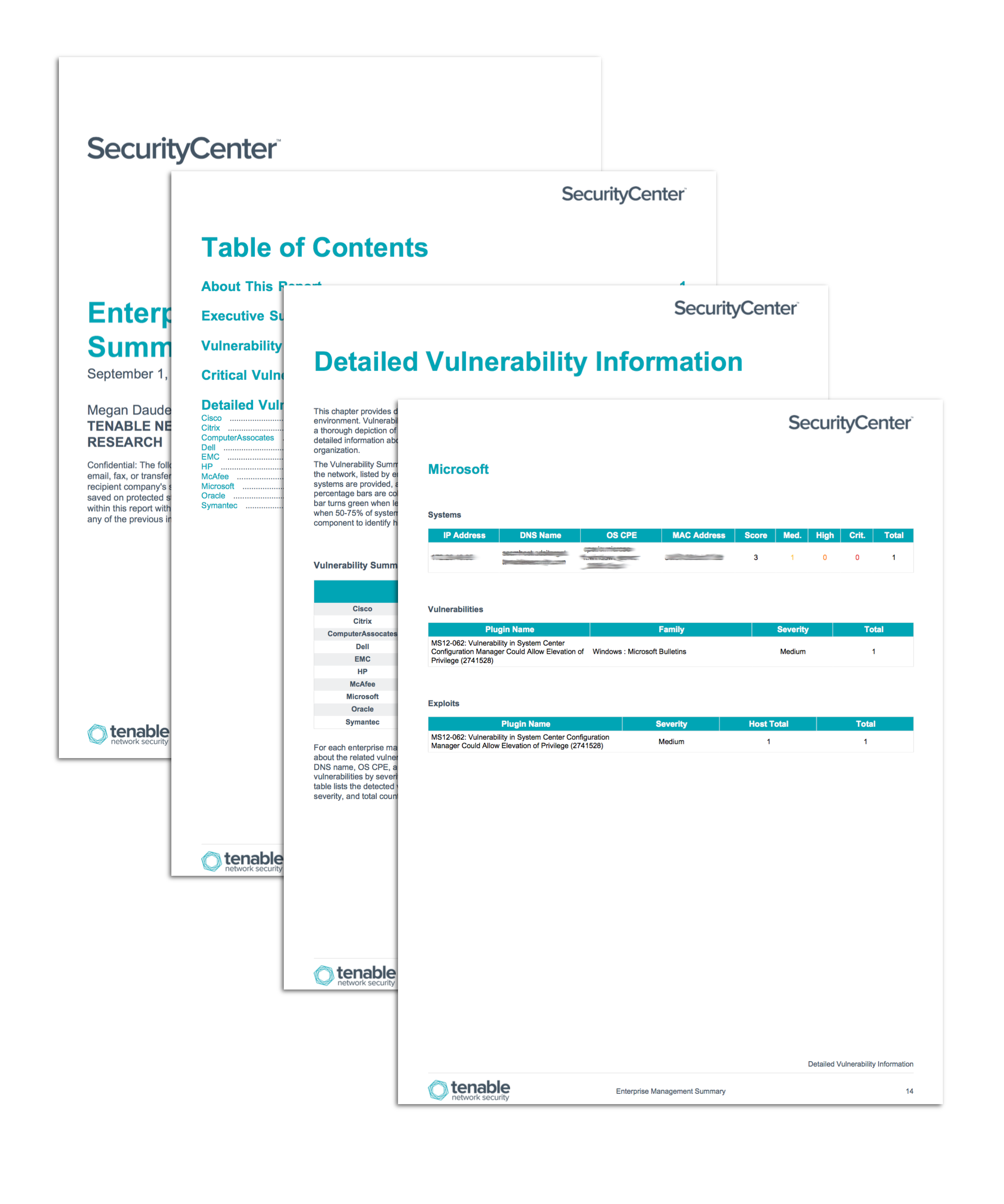 Enterprise Management Summary - SC Report Template  Tenable® Inside It Management Report Template